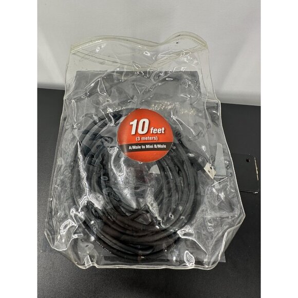 10 ft USB 2.0 A/male to Mini-B/male Pearstone High-speed Cable (AB) - Picture 1 of 5
